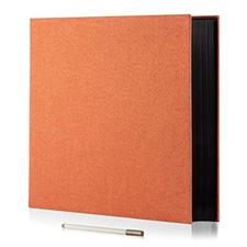 Photo Album Self Adhesive Scrapbook 3x5 4x6 Black pages 11"x10.8"40Pages Orange