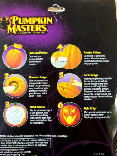 NUEVO kit de talla Pumpkin Masters patrones de calabazas jumbo sierra cuchara 14" y superiores. - Imagen 5 de 5