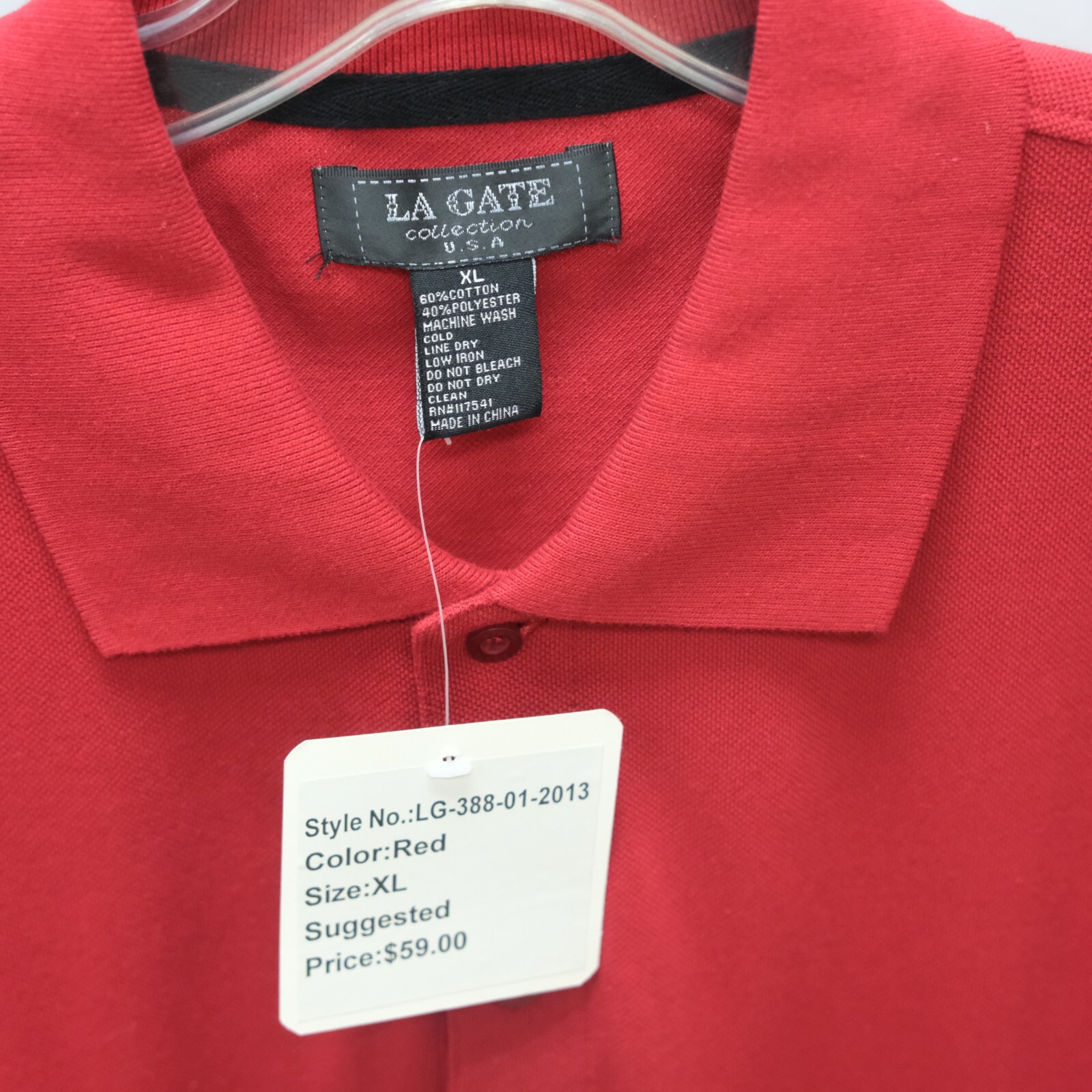LA Gate Collection Polo Men's XL Solid RED Color NWT Polo shirt