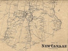 New Canaan Pinneys Corners Talmadge Hill CT 1867 Maps  Homeowners Names Shown
