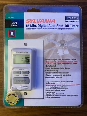 Sylvania SA150 20 Amp 15-Minute Auto Shut Off Timer BRAND NEW