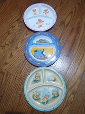 Melamine Divided Plates 3  Great For Toddler Popular Characters Vg