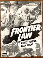 FRONTIER LAW Original Movie Pressbook Russell Hayden Fuzzy Knight B-Western r50