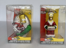 Simpsons Homer Bart Christmas Hand-Crafted Glass Ornaments LOT OF 2 PHOTOS