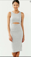 Urban Outfitters - Silence + Noise Cutout Front Bodycon Midi Dress -Gray- Size L