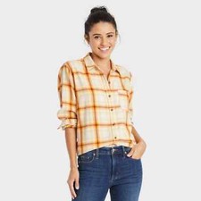 Universal Thread Button Down Yellow White Pla...
