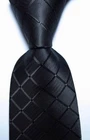 New Classic Checks Full Black JACQUARD WOVEN 100% Silk Men's Tie Necktie