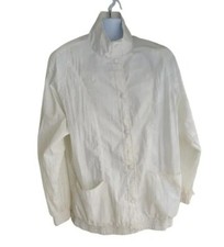 Vintage 90s Unisex Windbreaker White Nylon size M