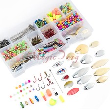 1410pcs Fishing Spinner Making Kit DIY Accessories Floats Blades Shafts Hooks