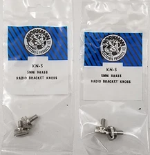 Lot of 2 Workman KN-5 CB Radio All Brass 5mm Thread Replacement Knobs - Bag of 2