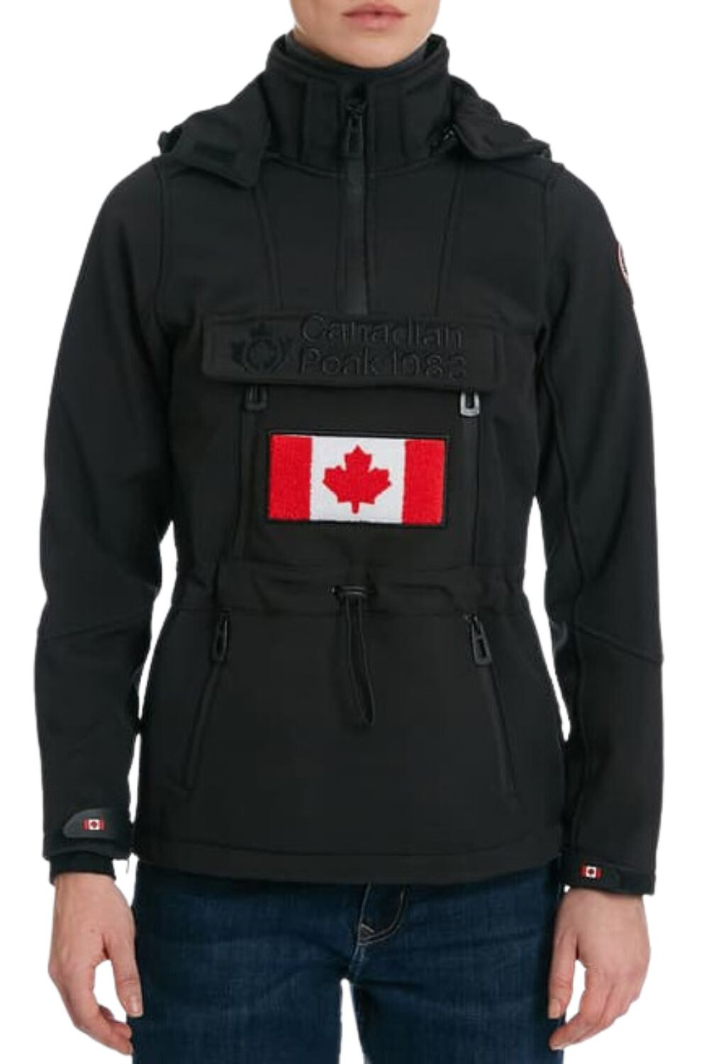 Canadian Peak Toka Mujer Trekking Softshell Chaqueta Negro XXL