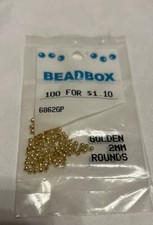 GOLD Color 2mm round seamed smooth spacer beads 100 pcs 6862GP New In Bag