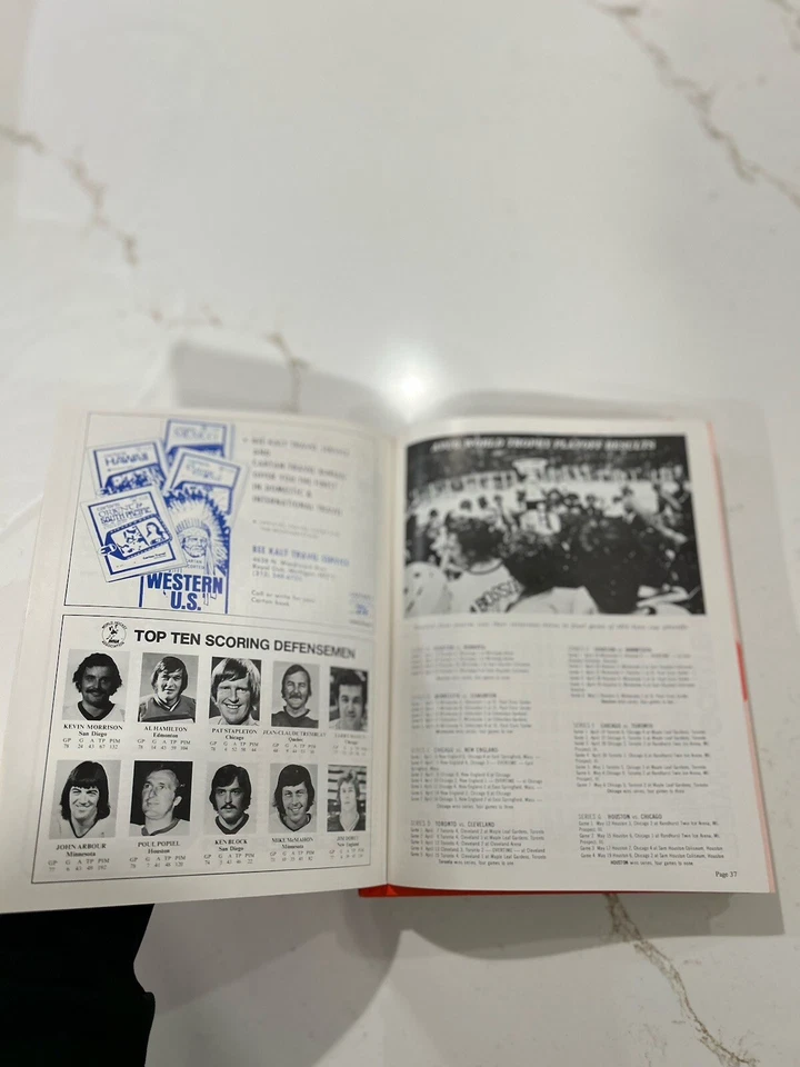 WHA MICHIGAN STAGS vs NEW ENGLAND WHALERS 11-17-74 Program TED GREEN NICK FOTIU - Image 3 of 4