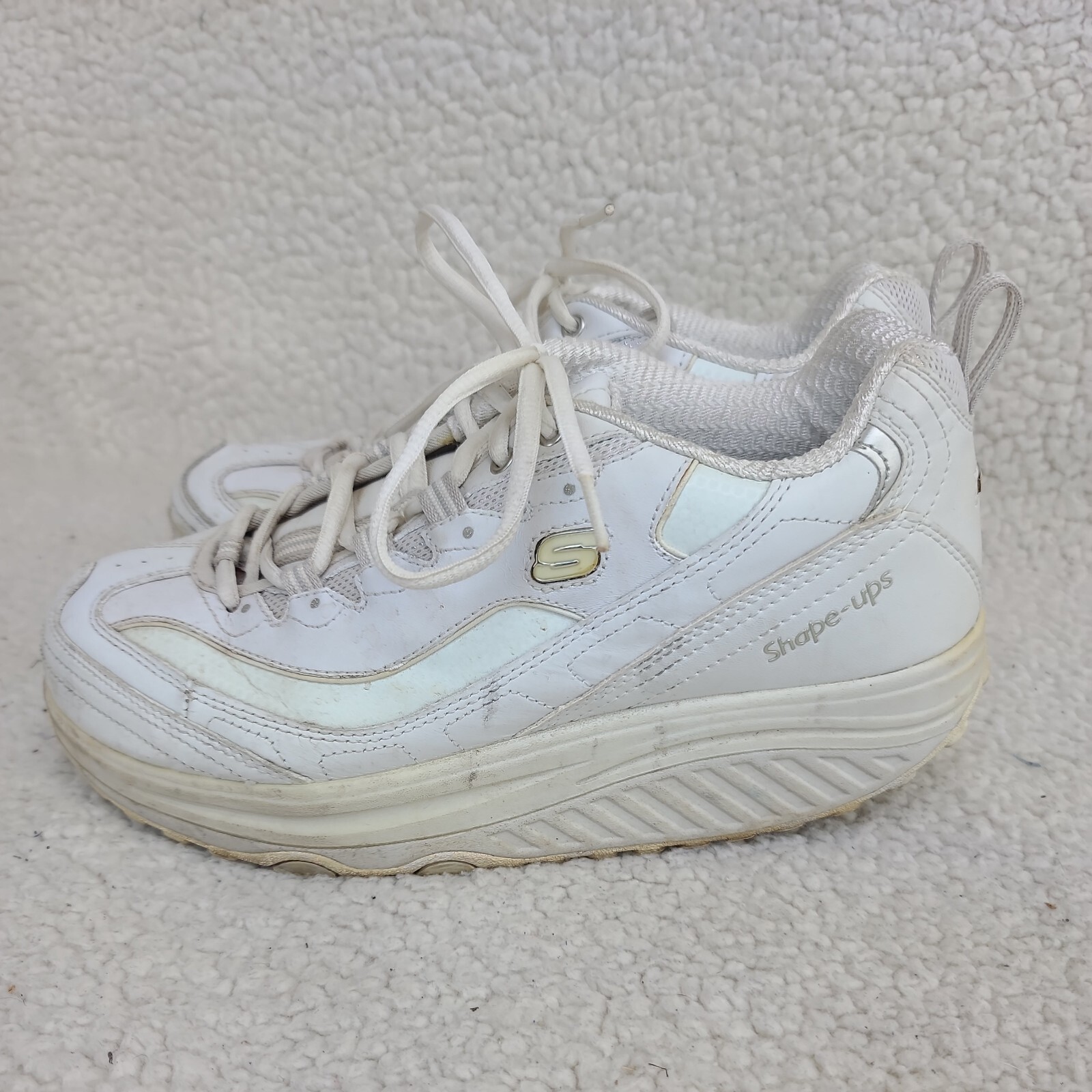 Skechers Shape Ups Womens White Walking Toning Shoes (11800