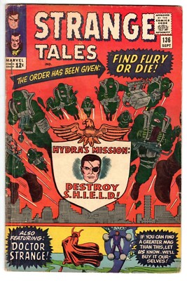 Strange Tales #136 with Nick Fury Agent of SHIELD & Dr. Strange, VG - Fine Cond!