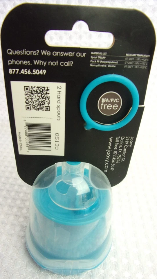4 tapas Joovy Dood Sippy Cup - Turquesa - Caños duros - 2 paquetes de 2 - Nuevas Foto 4 de 4