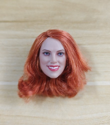 1/6 Smile Black Widow Scarlett Johansson Head Carved Fit 12'' Action Figure - Picture 2 of 5