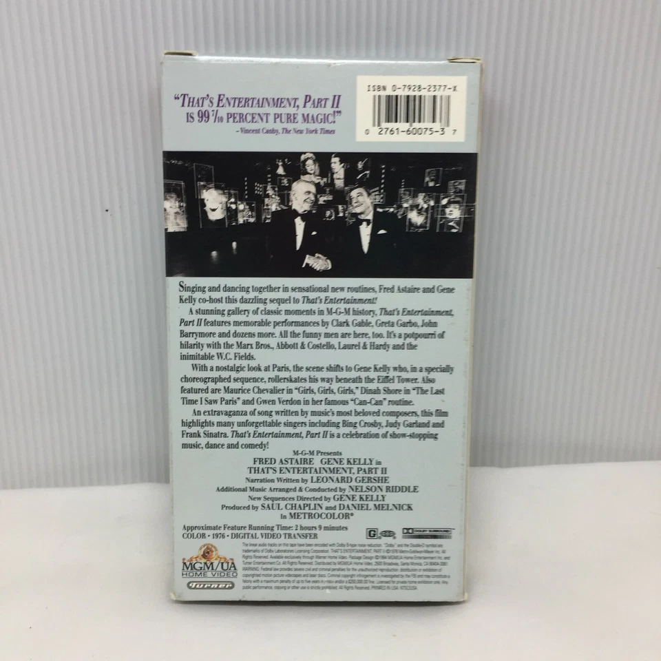 VHS That's Entertainment Part II Fred Astaire Gene Kelly Musical  - Image 2 of 3
