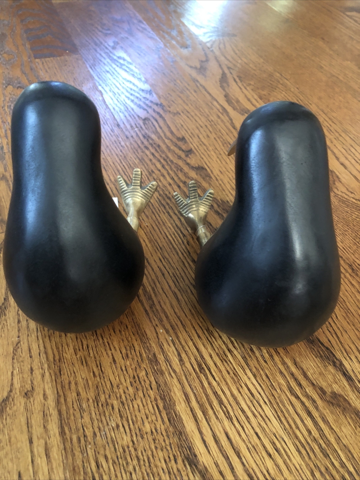 Crate And Barrel Black Wood Kiwi Bird Brand New Black Lot Of 2 At