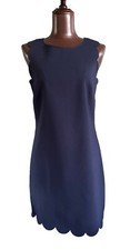 Pre-O J. Crew Navy Sleeveless Scalloped Hem Dress Sz:2