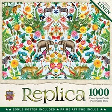 Master Pieces Jigsaw Puzzle 1000 Pc Replica Safari animals birds flowers