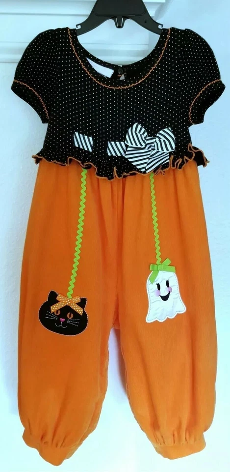 Mono Bonnie Bebé Niña Festivo Halloween/Otoño Manga Corta Globo-Talla-24M Foto 3 de 4