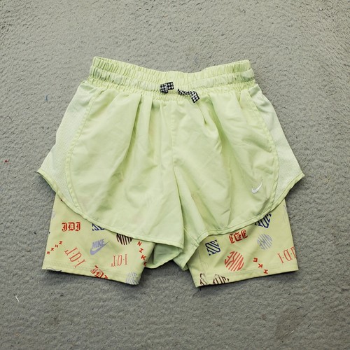 Lot Of 2 Nike Dri-Fit Running Shorts Girls M Multi Graphic Tempo Pleated Front - Picture 3 of 14