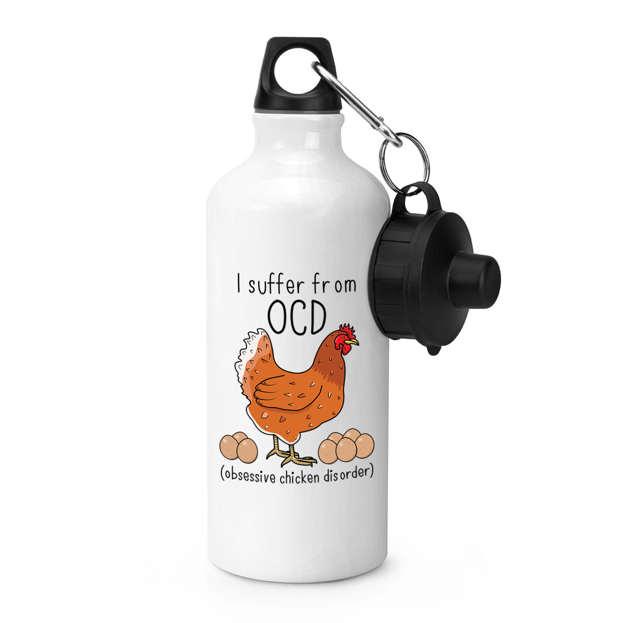 Chicken OCD Sports Drinks Bottle Camping Flask - Funny Animal Pet