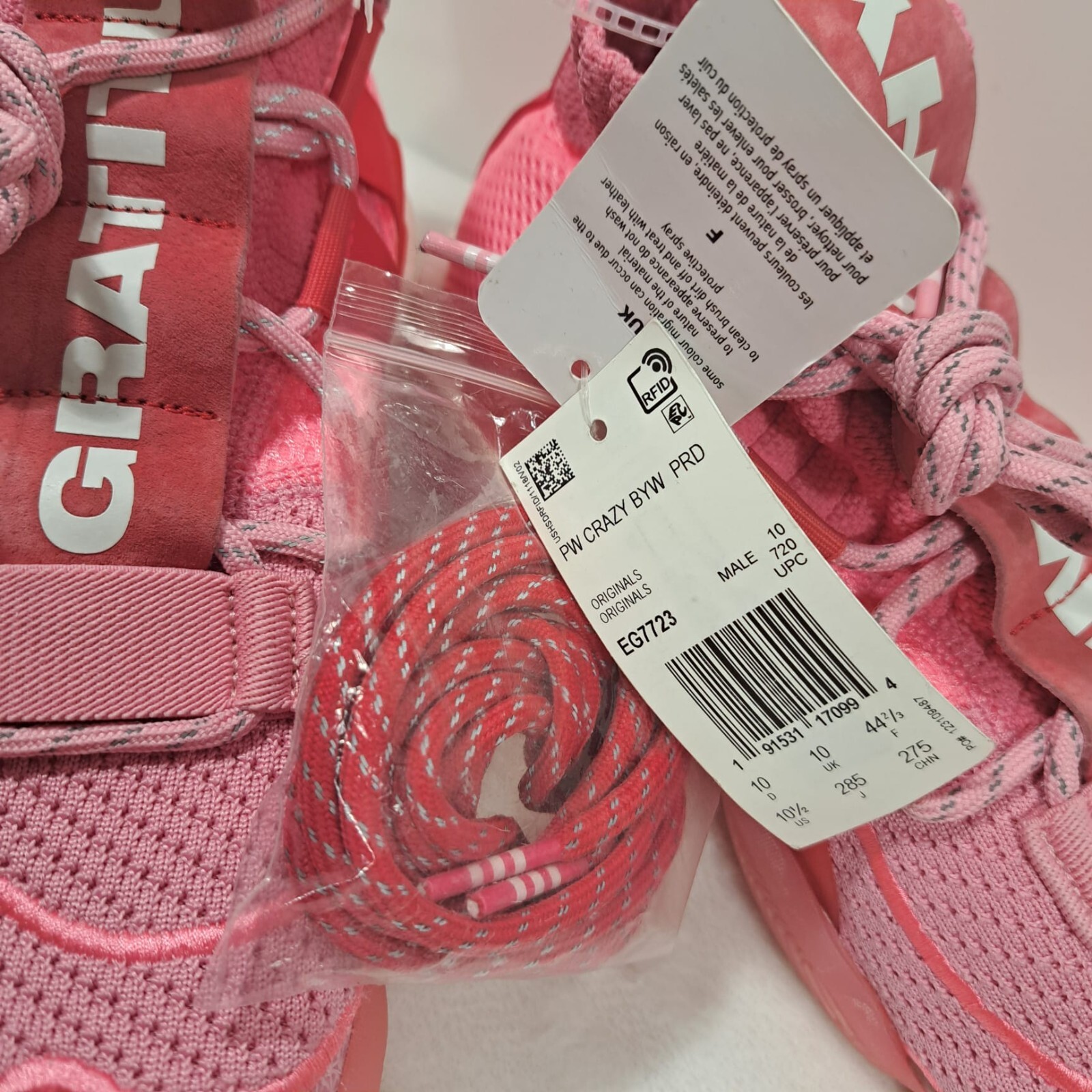 ADIDAS Crazy By Pharrell Williams Mens Size 10.5 Basketball Shoes Hyper Pink thumbnail 10