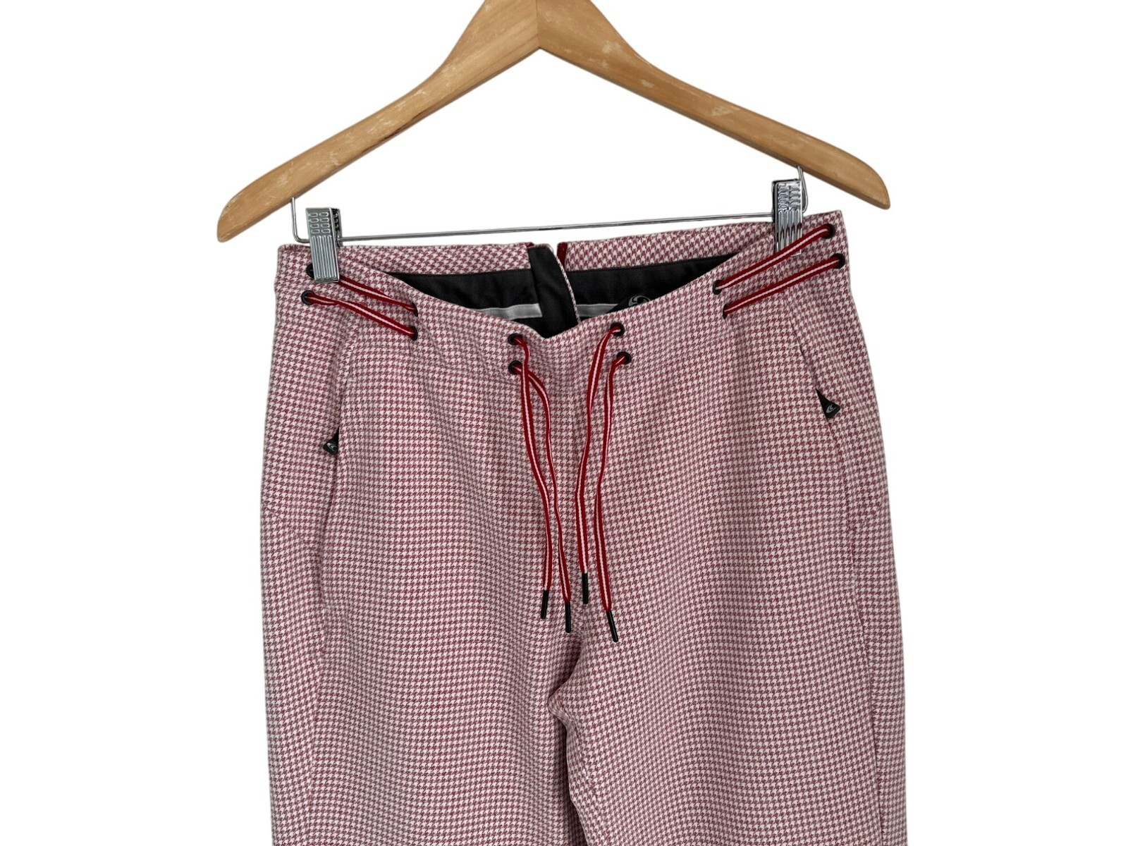 SALOMON Pantaloni da Sci Rosa Bianco Chevron Frontali Foderati in Pizzo Taglia Med