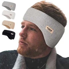New Womens Mens Warm Knit Headband Winter Ear Warmer Hair Band Solid Head Wrap