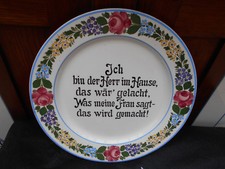 Rose Spruchteller Wächtersbach Keramik 30 Jahre Ursula Fesca Dec 2574 Handgemalt