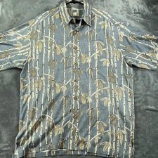 KAHALA AVI Collection Men’s Button Up Hawaiian Shirt Large Short Sleeve Bamboo