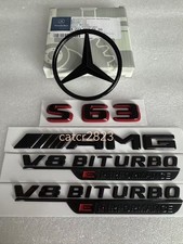 S63 AMG E Performance Heckstern & schwarze Seite V8 Biturbo Badges passend für Mercedes W223 S63 AMG E Performance Heckstern & schwarze Seite V8 Biturbo Badges passend für Mercedes W223