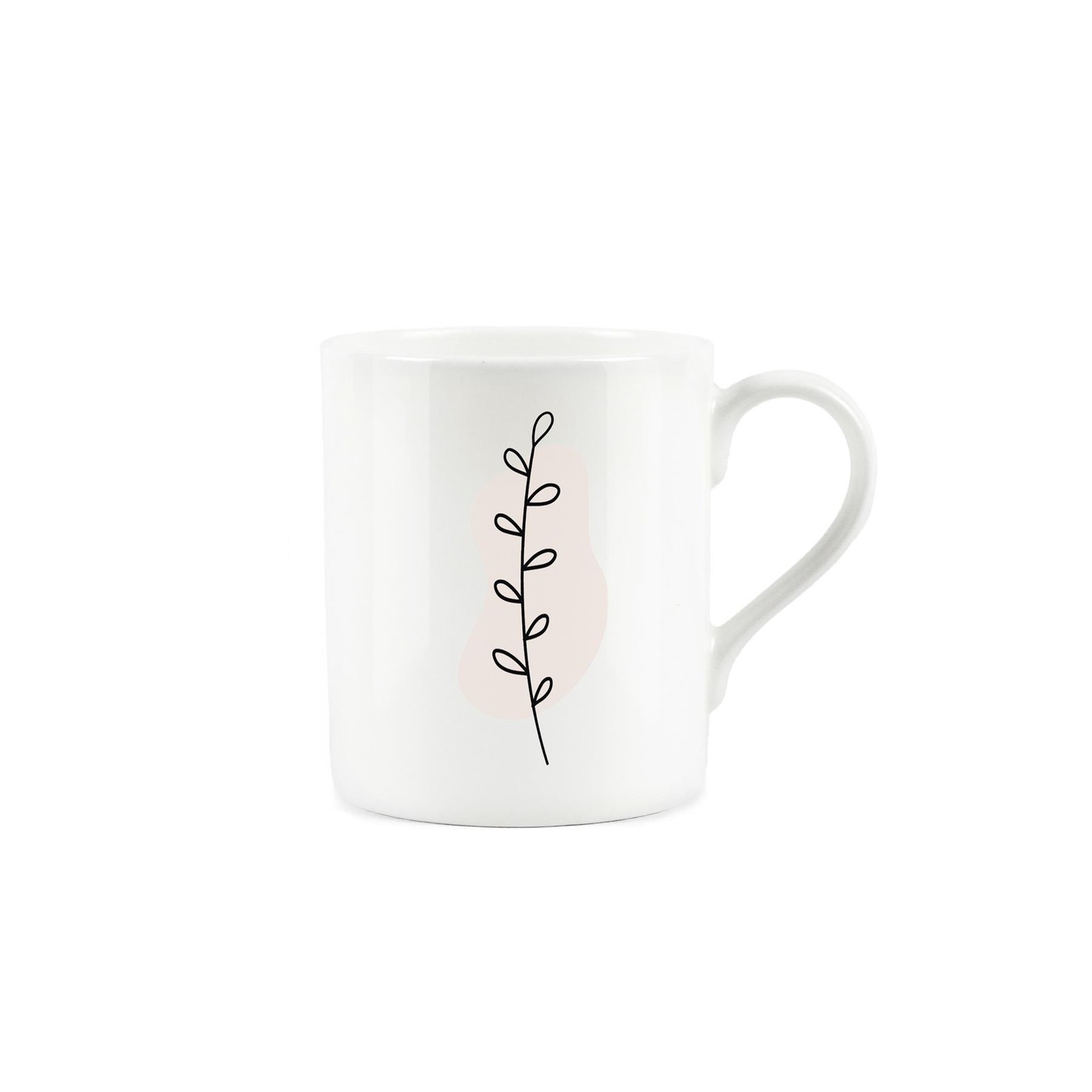 Pink Organic Plant Mug - Small Bone China Nature Coffee/Tea Cup