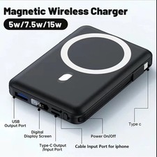 20000mAh Magnetic Wireless Power Bank Mag Safe Backup Portable Fast USB Charger