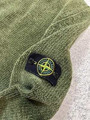 Vtg Stone Island XXL Chenille Knit Sweater A/W 2008 Olive Green | eBay