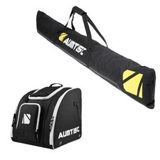 Padded Ski and Boots Bag Combo for Air Travel Flying, Skis Bags Black Style B