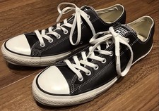 Converse All Star Low Classic Black Leather Men’s Size 13 PRISTINE!!