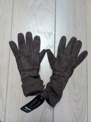 NEU Damen Leder Finger Handschuhe Vancetti Nubuk braun Gr. S - Bild 1 von 4