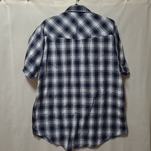 Vintage Ely Cattleman Mens Sz XLT Pearl Snap Western Short Sleeve Plaid Shirt - Picture 6 of 9