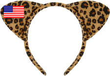 Cheetah Ears Headband Adult Women Men, Realistic Leopard Ears Head Band, Cheetah