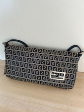 Auth Fendi Zucca FF Logo Canvas Leather Shoul...