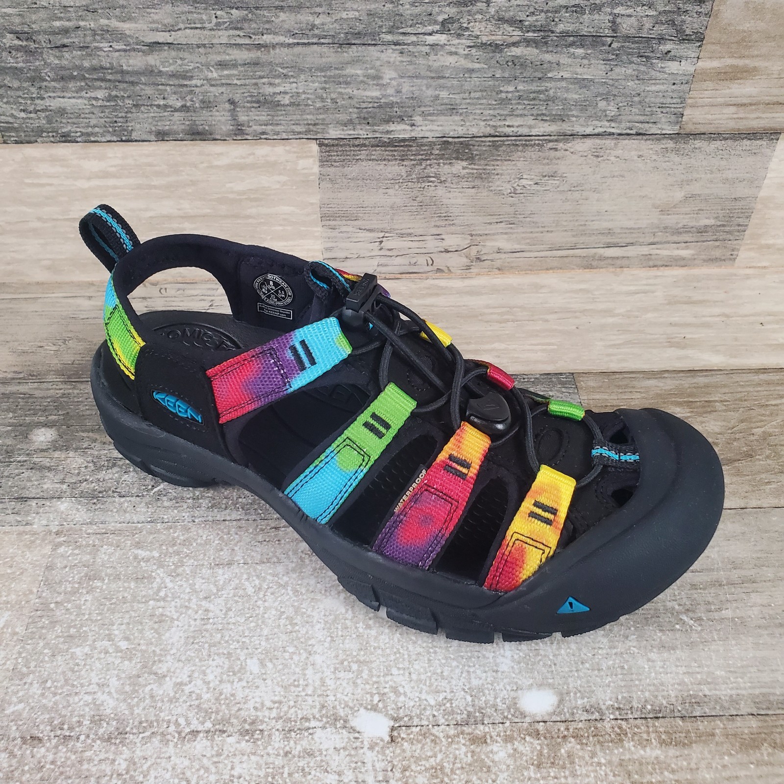Sandali da donna Keen Newport retrò taglia 8 originali tie dye punta tonda slingback