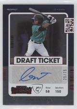 2021 Panini Contenders Prospect 2 Red Draft Ticket 25/75 Jonatan Clase Auto h8y