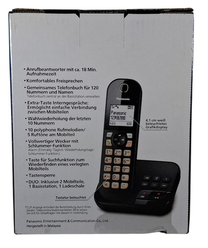 Panasonic KX-TGC 462 DUO schnurloses Telefon mit Anrufbeantworter schwarz - Bild 2 von 9