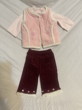 Vintage Cradle Togs Girls 3 Piece Winter Outfit Size 6-9 Months Pink