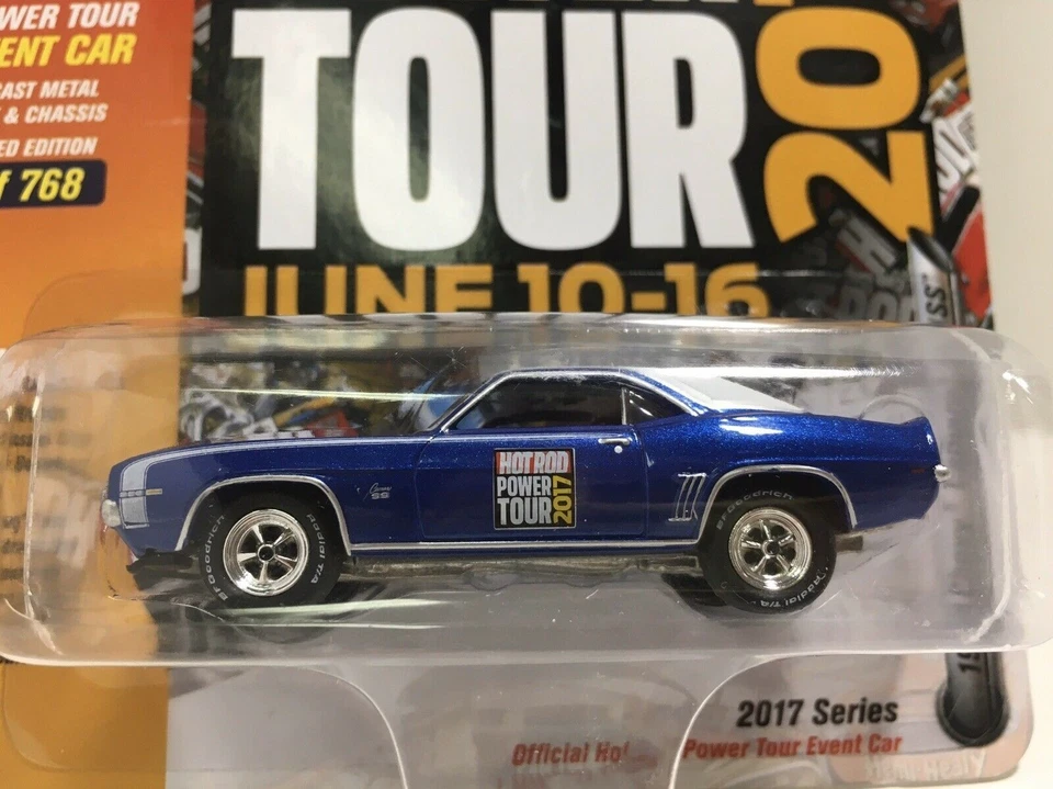 Raro 1 de 768 Johnny Lightning 1969 Camaro RS/SS 2017 Hot Rod Power Tour Difícil de encontrar Foto 2 de 4