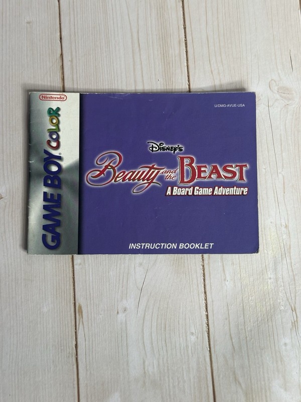 Beauty and the Beast Board Game Adventure Nintendo Gameboy Color Manual Only