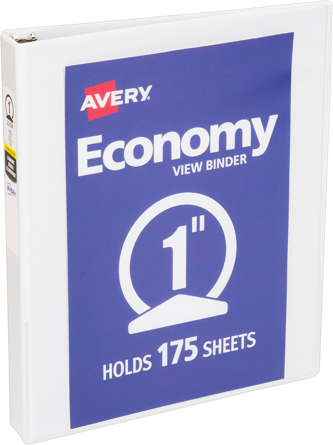 Economy View 3 Ring Binder, 1" Round Rings, 1 White Binder (05760)